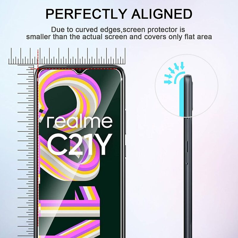 Oppo Realme用強化ガラス,保護フィルム,フィルム,c21y,c21,2個,4個