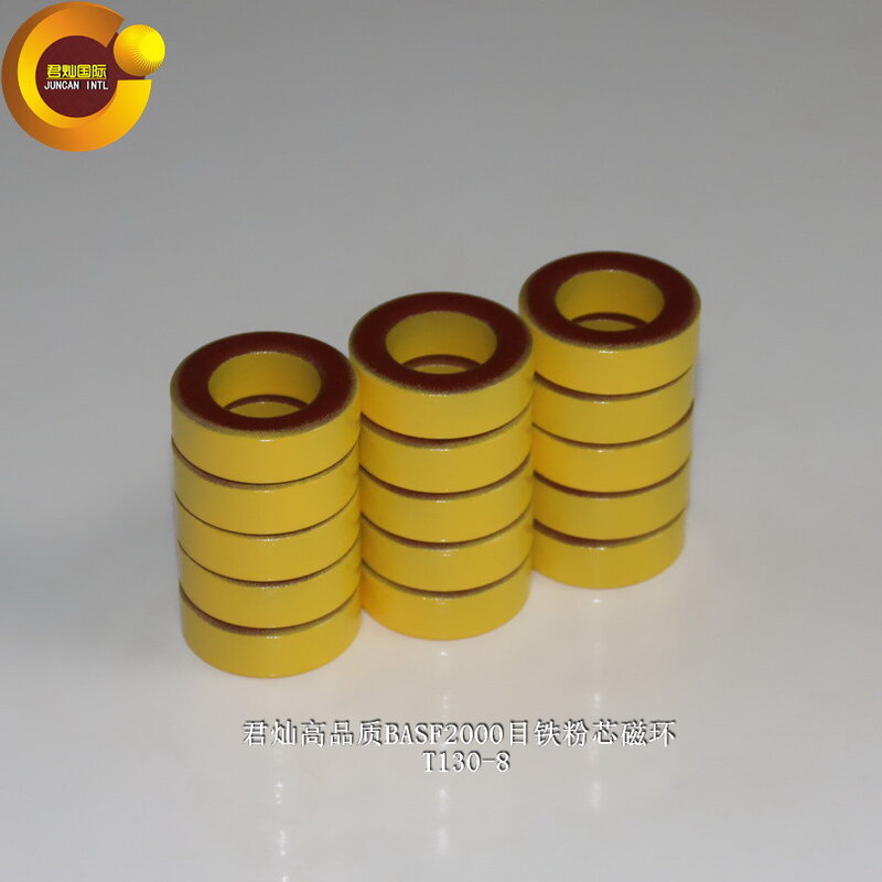 Núcleo magnético T130-8/90 de hierro RF de alta frecuencia, núcleo de polvo, anillo amarillo y rojo