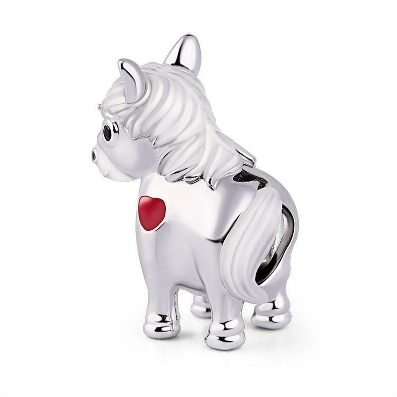 Abalorio de Plata de Ley 925 "vigorous And Freedom", caballo, compatible con pulseras Pandora originales, brazalete, joyería Berloque