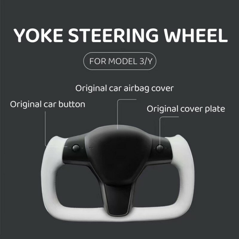 Yoke Steering Wheel For Tesla Model 3/Y 350mm Heating Optional Personalized NAPP Leather Handle Steering Wheel Accessories 2023