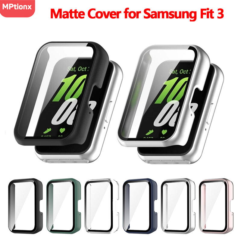Glass+Matte Case for Samsung Galaxy Fit 3 All-Around PC Protective Bumpers Screen Protector Samsung Galaxy Fit3 Cover Accessorie