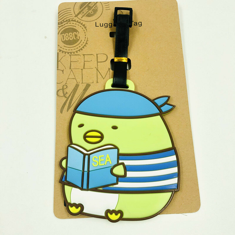 Etiqueta de equipaje de Gel de sílice, accesorios de viaje de animales pequeños japoneses, soporte de identificación de maleta, etiqueta de embarque de equipaje, alta calidad