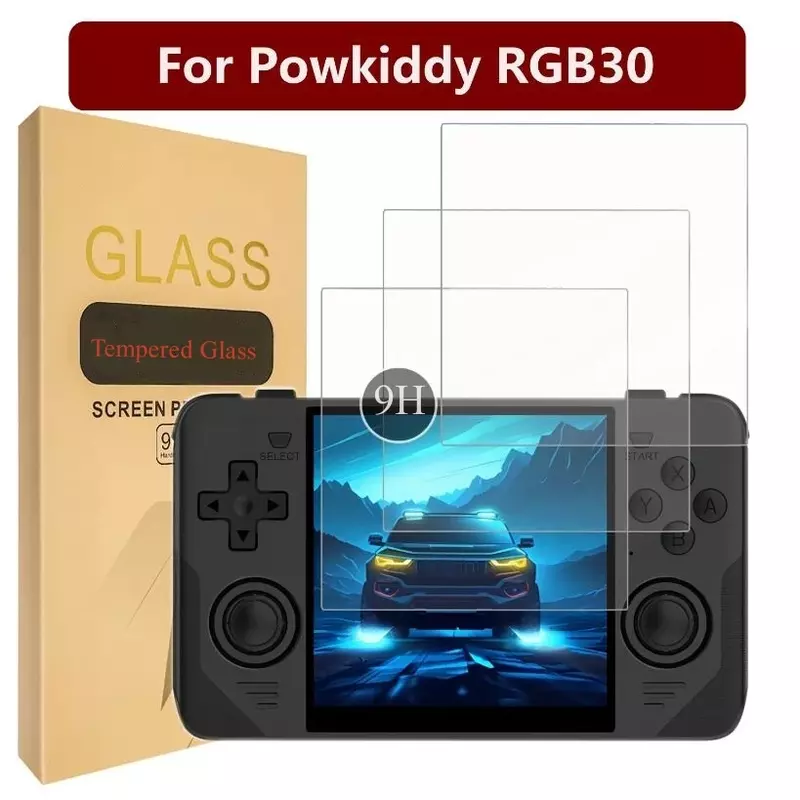 Powkiddy-Protector de pantalla de vidrio templado para consola, película protectora de pantalla 9H HD RGB30, accesorios de regalo, nuevo