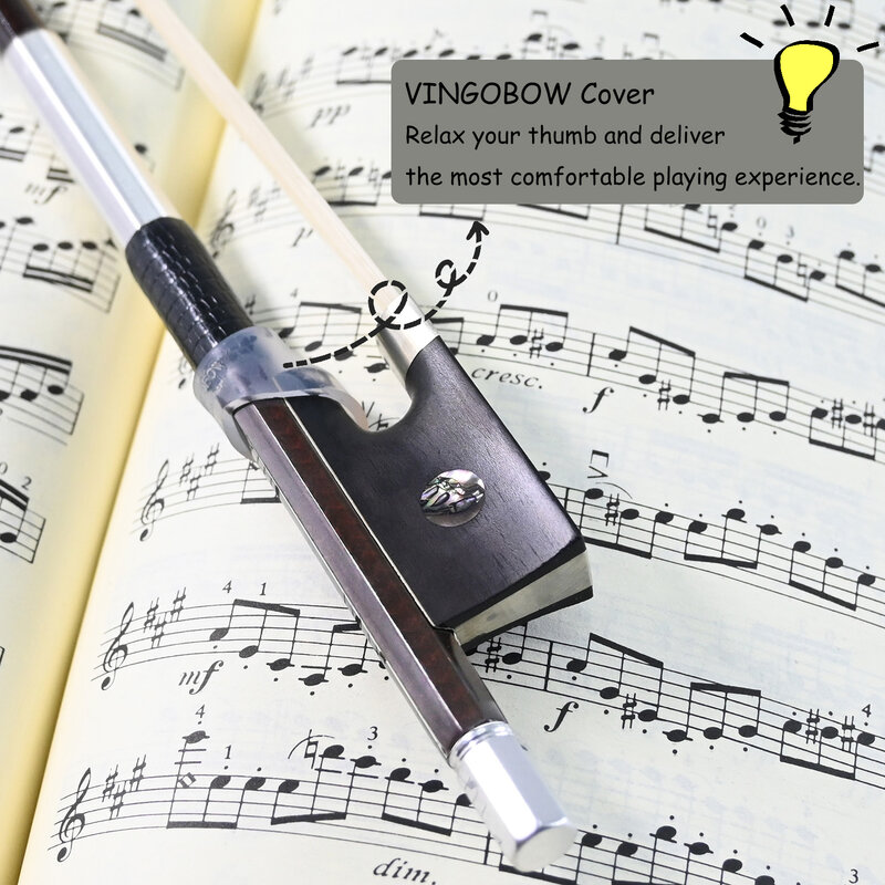 VINGOBOW Golden Diamond Carbon Fiber Violin Bow Pernambuco Performance Master Level 4/4 Size 140V Warm Sweet Sound Straight