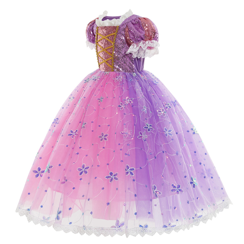 Disney verwirrt Prinzessin Kinder Mädchen Party Cosplay Rapunzel Pailletten Kostüme Kinder geburtstag Ball Karneval Kleid Kleider Kleidung