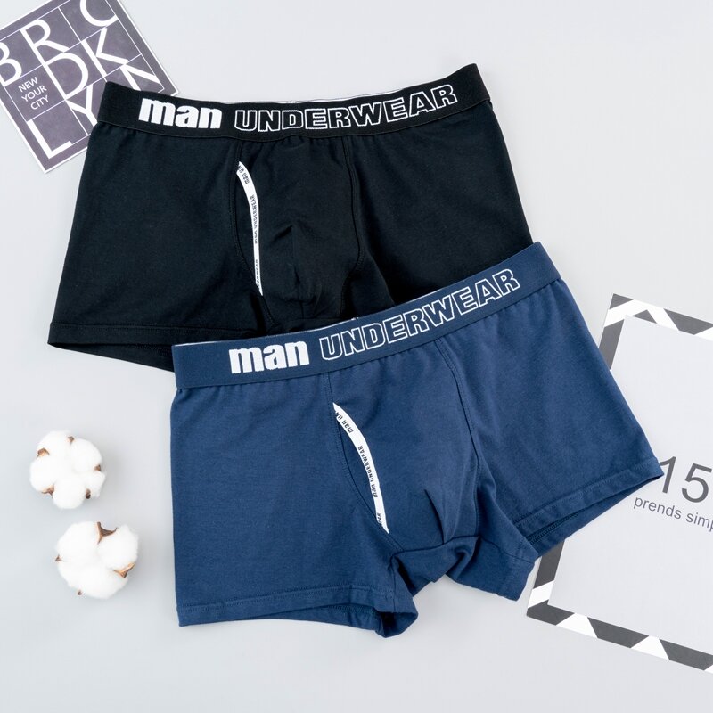 3 Pcs/Lot Men's Boxers Briefs Underwear 95% Cotton Underpants Breathable Male Shorts Comfortable Lingerie Panties Letters Boxer