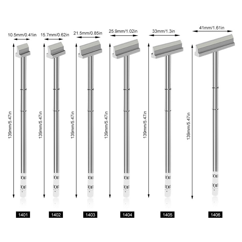Pointes de fer à souder série T12, 140mm, modèle de spatule, tête de soudure chauffante de remplacement, accessoires d'outils de soudure T12