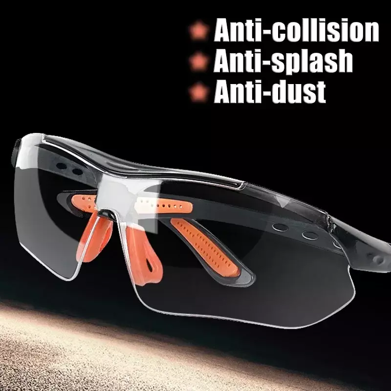 Eye Protection Goggles para Segurança do Trabalho, Anti-Splash Glass, Windproof, Dustproof, impermeável, ciclismo, 1-2 pcs