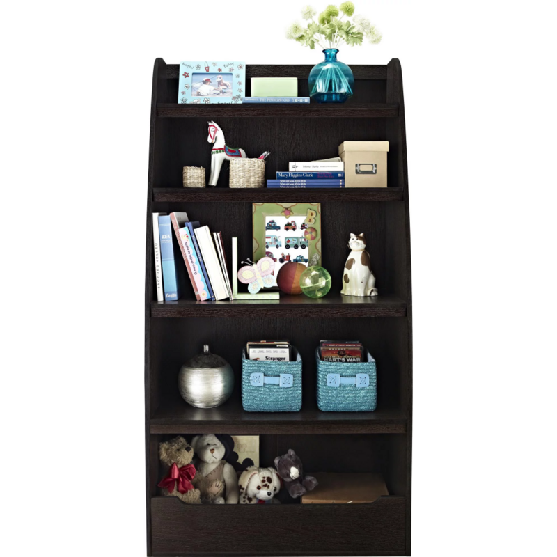 BOUSSAC  Kids' 4-Shelf Bookcase, Espresso