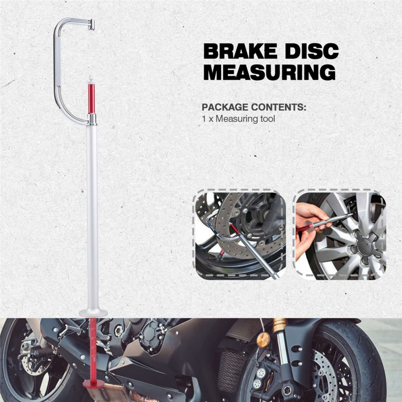 Herramienta de medición de disco de freno, regla de medición de espesor de 0-45mm, pinzas para motocicletas y automóviles, detección de prueba de desgaste de disco de freno