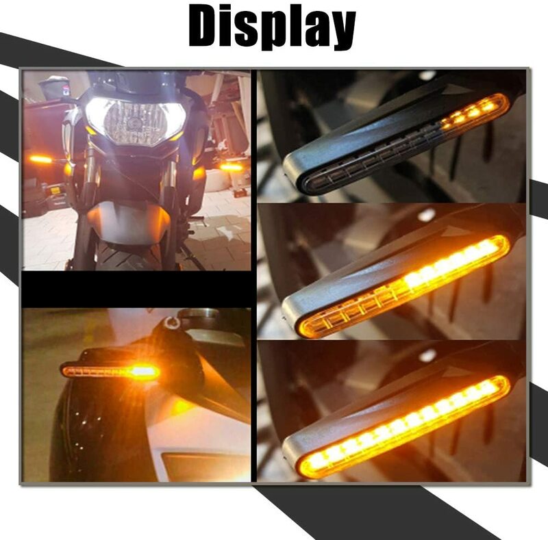 2/1PCS LED Motorrad Blinker Licht 12 SMD Schwanz Blink Fließende Wasser Blinker IP68 Biegsamen Blinkende Motorrad lichter