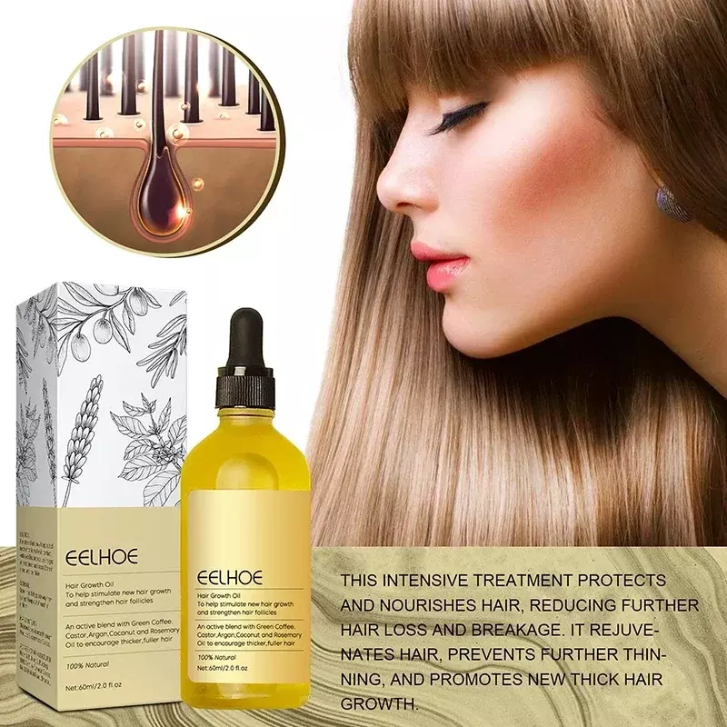 Aceite Natural para el crecimiento del cabello, aceite esencial nutritivo eficiente para la pérdida de cabello, reparación densa del cabello dañado, Aceite hidratante suave
