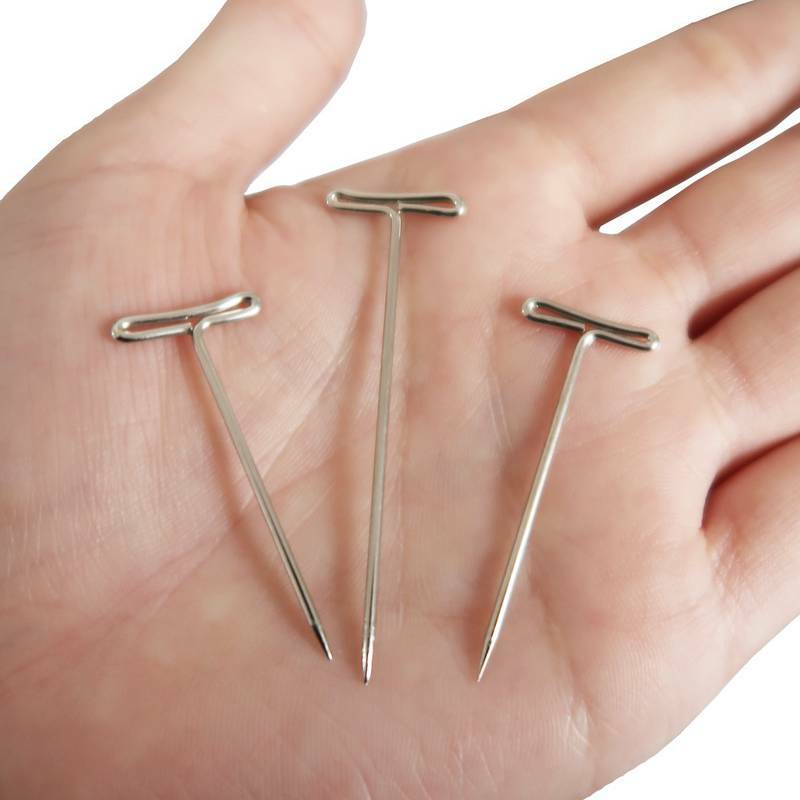 T-Pins For Wig Making/Display On Foam Head Style T Pin Needle T pins Stainless Steel Mannequin Head Type Sewing Hair Salon