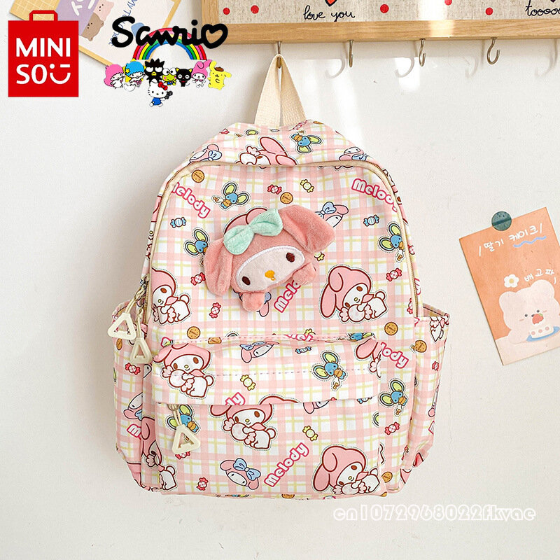 Новый детский рюкзак Miniso Sanrio, модный и высококачественный рюкзак для девочек, легкий и вместительный студенческий рюкзак