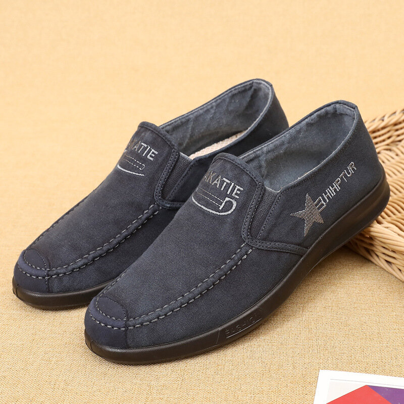 Summer Breathable Sneakers Men Canvas Shoes Slip On Loafers Men Comfty Casual Men Shoes Lightweight Flats Men Walking Zapatos