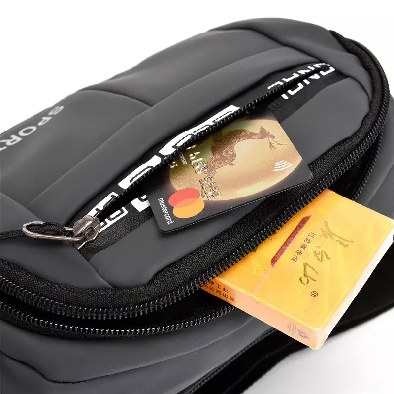 Мужской поясной кошелек с надписью, модная универсальная сумка через плечо в приоритете, уличная спортивная сумка для мобильного телефона для бега