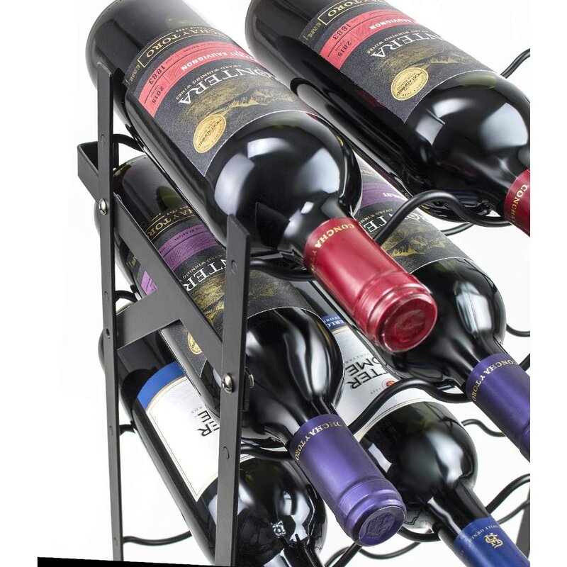 Wine Rack Freestanding Floor - Bottle Holder Holds 75 Bottles of Wine - 75 Bottle Capacity Wine Storage for Any Bar