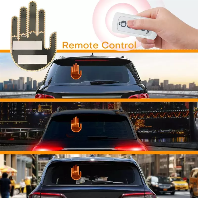 Funny Car Finger Light With Remote Hand Gesture Sign Light Car Interior Auto Lamp LED Middle Gesture Hand Lamp Car Accessories