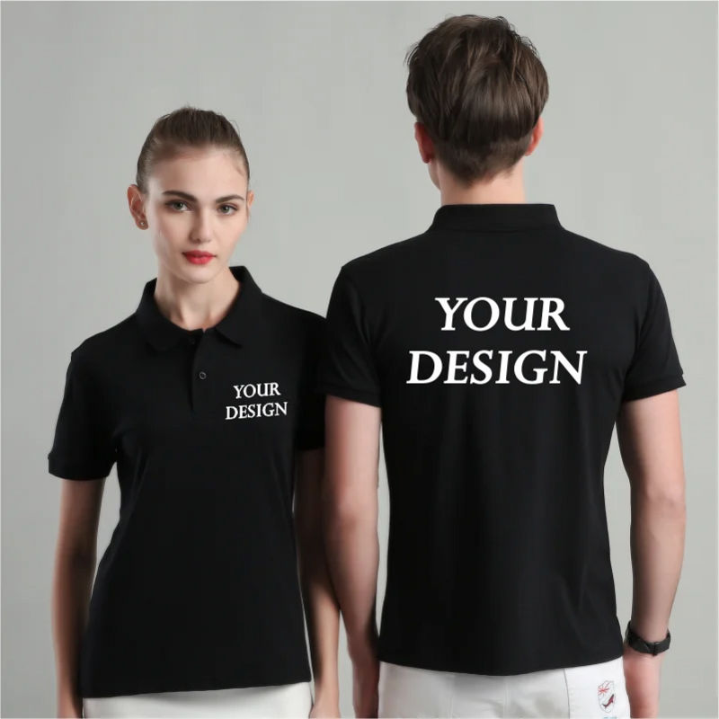 Estate manica corta Polo stampa personalizzata Logo Casual risvolto camicia ricamo modello moda Quick Dry Top Design uomo donna