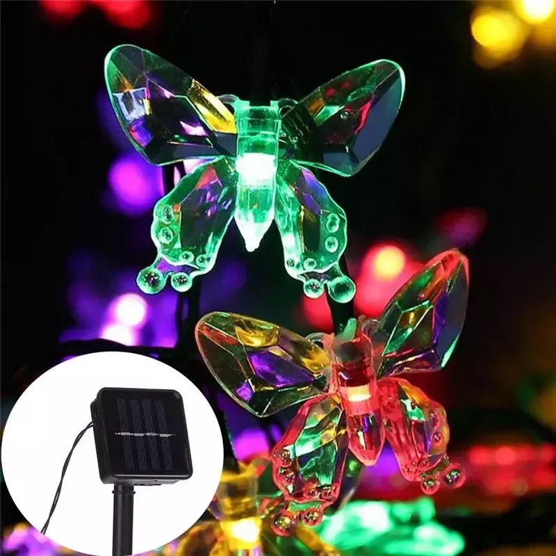 100 LED 12M Crystal Ball Flower lampada solare Power LED String Fairy Lights ghirlande solari giardino decorazioni natalizie per esterni