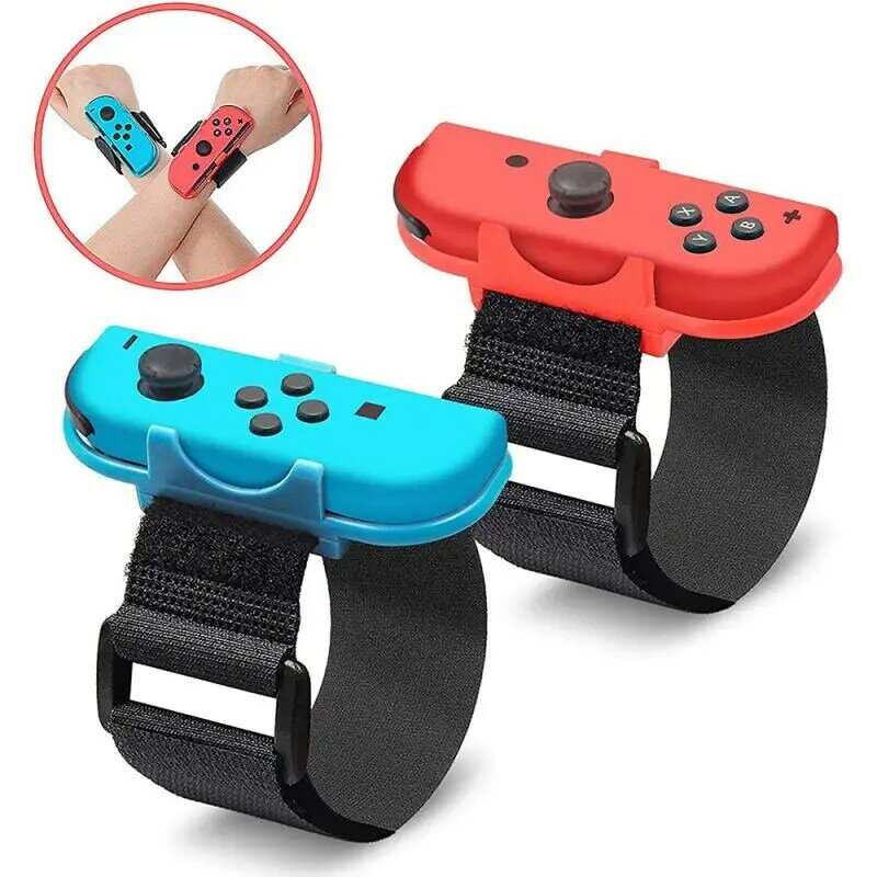 Correa de juego ajustable para Nintendo Switch, brazalete de muñeca para controlador Joy-Con, accesorios Oled, 2 unidades