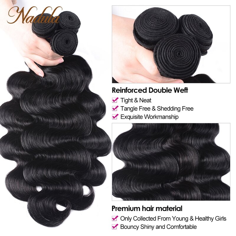Nadula Haar Bundels Goedkope Body Wave Peruaanse Haarbundels 8 "-30 Inch Bundels Menselijk Haar Weave Groothandel Bundels 8a Zwarte Kleur
