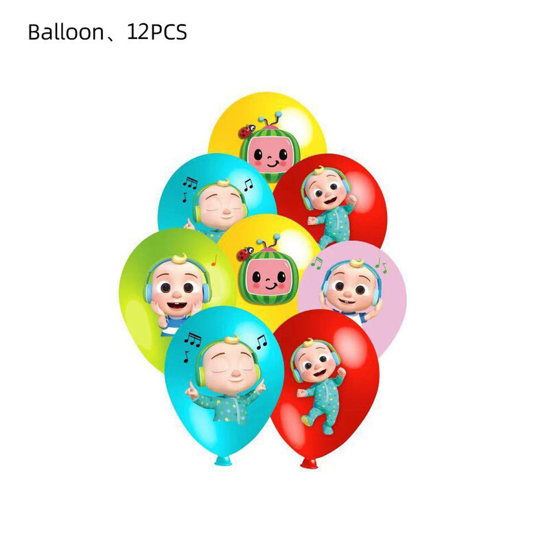 디즈니 만화 COOMELONS 생일 파티 장식 용품, 베이비 샤워 일회용 식기 풍선 배경