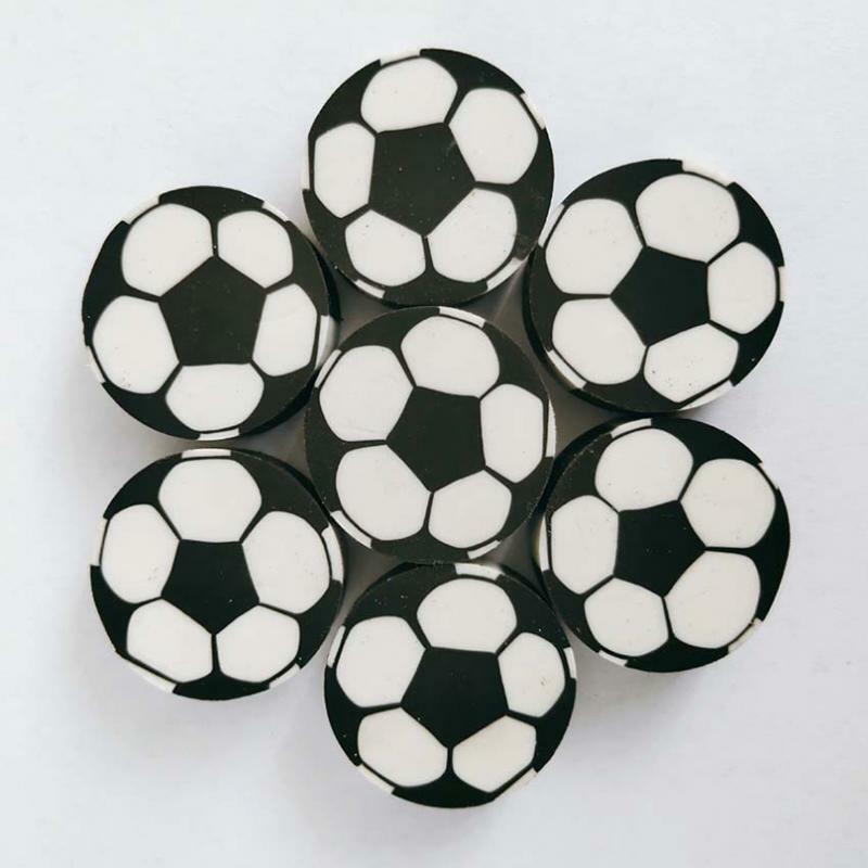 Gommes créatives en forme de football pour étudiants, fournitures de papeterie Kawaii, gommes en forme de basket-ball, 5 pièces par paquet