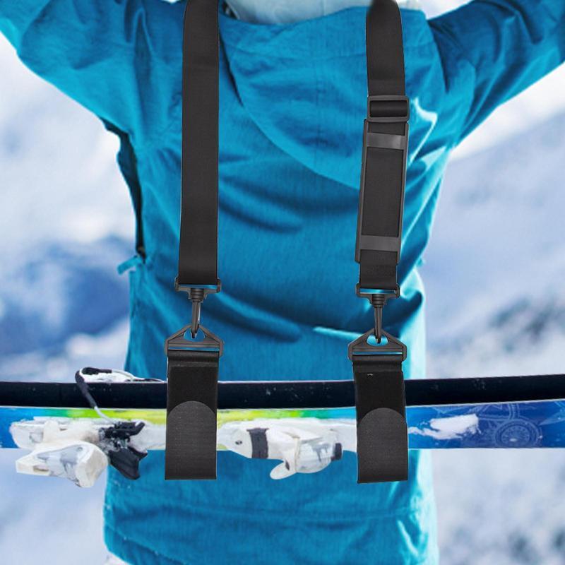 Correia de portador de esqui para família, correias, faixa traseira, ajustável, amortecido, ombro, bota carry, sling