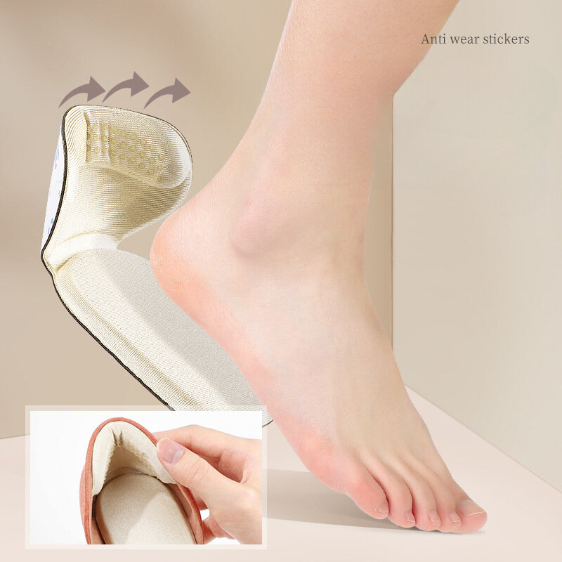 Parche de tacón en forma de T 5D para mujer, zapatos altos pegatina anticaída para, almohadilla para pies de medio tamaño