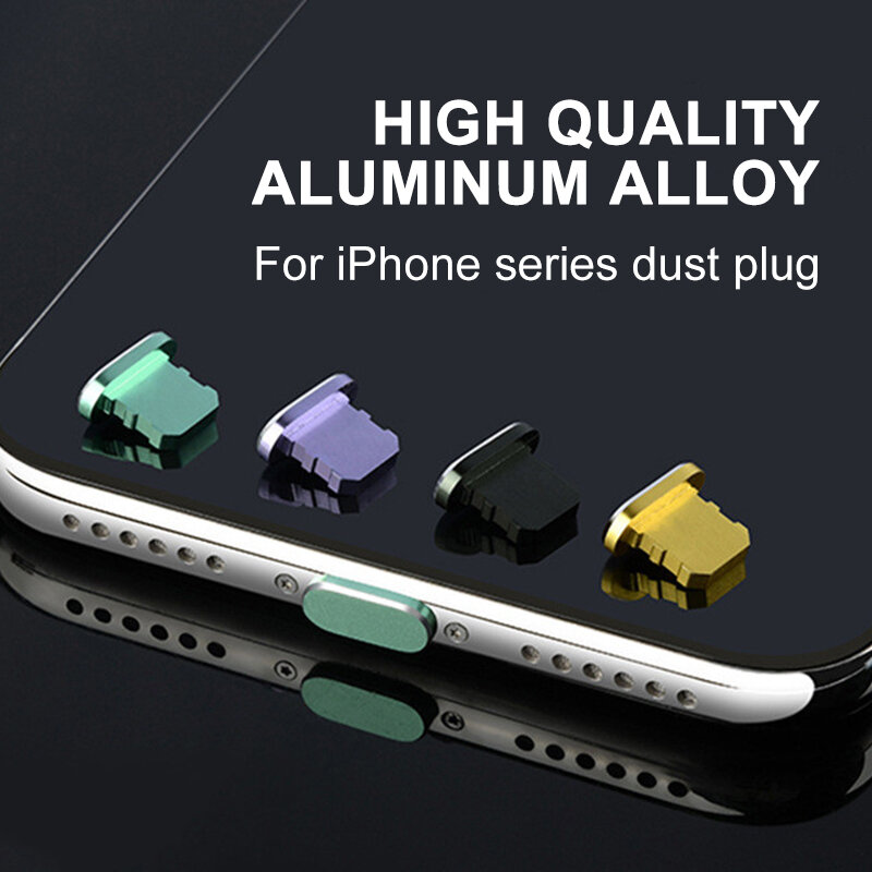 Charging Port Dust Plug Practical Dustproof Cover Metal Anti Dust Charger Dock Plug Stopper Cap for iPhone 14 13 pro for iwatch