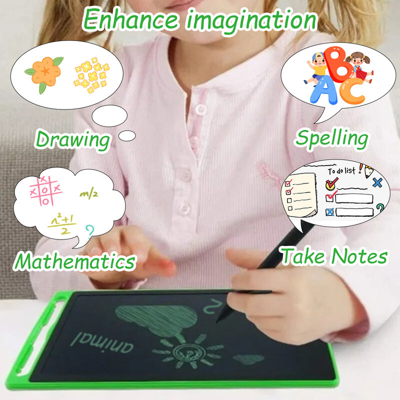 LCD Drawing Tablet para crianças, ferramentas de pintura, placa de escrita eletrônica, Kids Educational Handwriting Pad, 12 pol, 8,5 pol, 4 pol, 4 pol