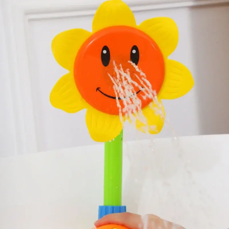 Baby Bath Toys Spray Water Shower Swim Pool Bathing Bath Ball With sunflower Manual Device For Kids Gift