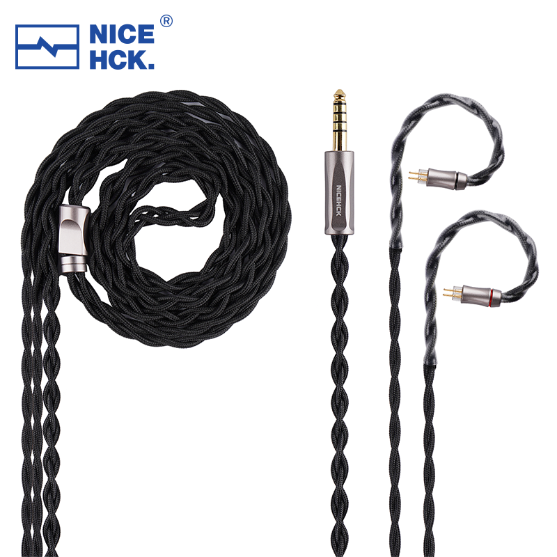 NiceHCK-HiFi Cabo IEM, ECAP Ultrapuro, Fio de Cobre OCC, 4,4 milímetros, OFC Plug, 60Saga, apto para Quinteto MagicOne, NOVA, Himalaia