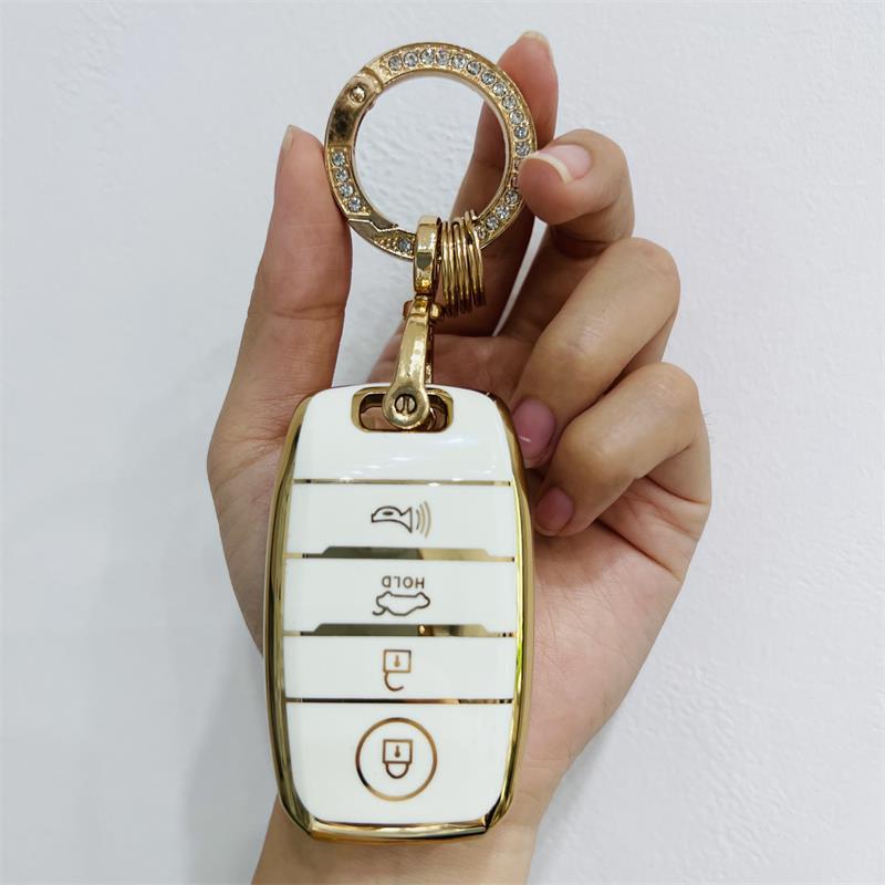 حافظة مفاتيح سيارة من البولي يوريثان 4 أزرار لكيا سبورتاج سيراتو أوبتيما K3 K5 سورينتو نيرو LX EX Niro S بجولة 2016 ملحقات سلسلة مفاتيح
