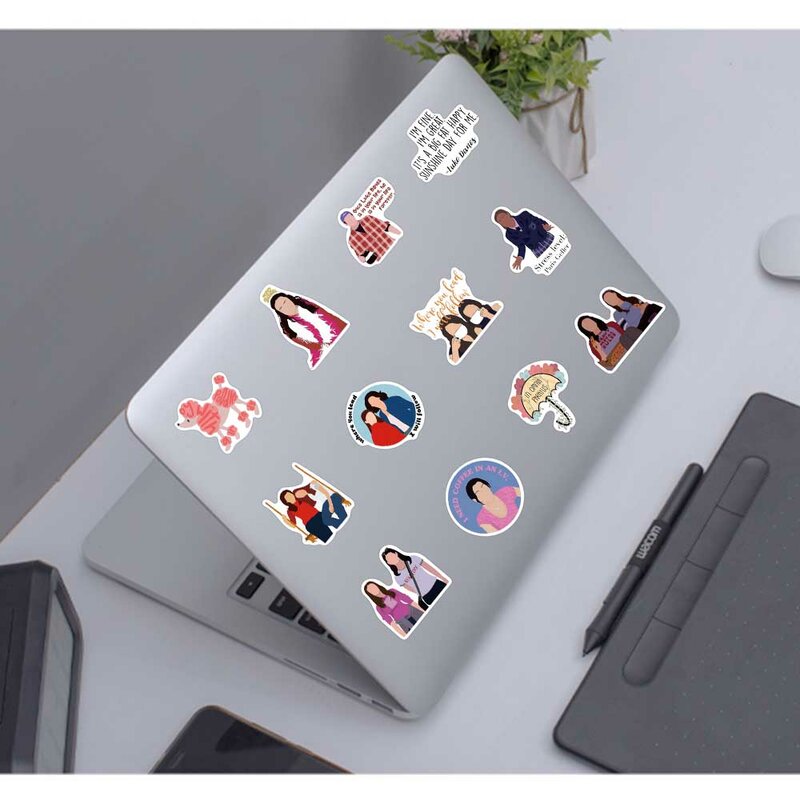 50PCS TV Show Gilmore Girls Vinyl Waterproof Funny Stickers Decals for Water Bottle Laptop Skateboard Scrapbook Luggage Kids Toy