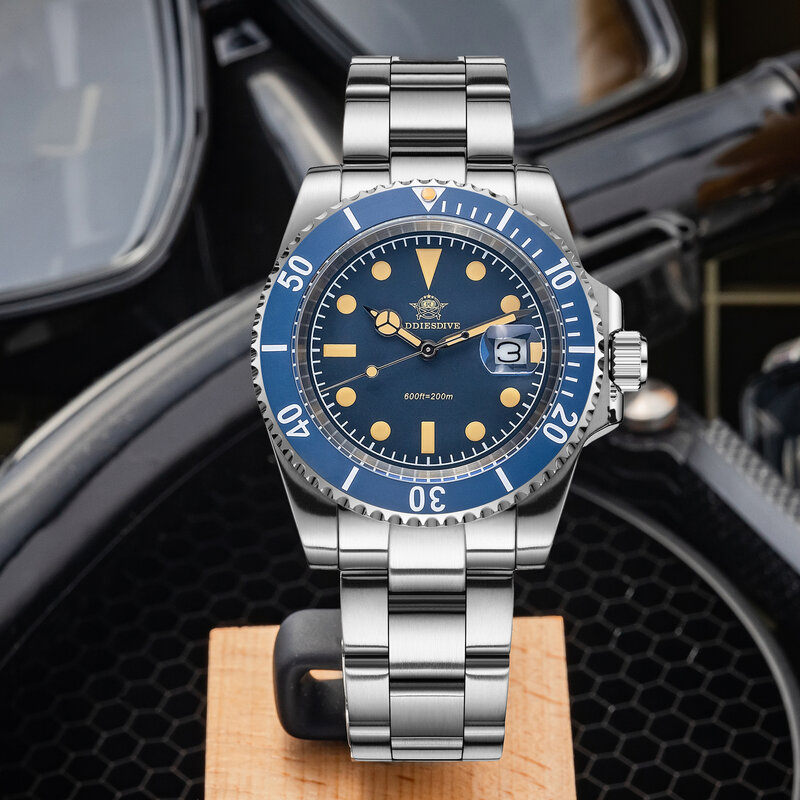 ADDIESDIVE NEW 41mm Dive Quartz Watch Stainless Steel Calendar Display Watches 200M Waterproof C3 Luminous WristWatches For Men