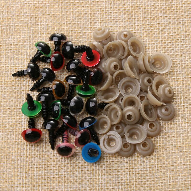 20Pcs 8-14mm Plastic Safety Eyes Crafts Bear Animal DIY Dolls Puppet Crystal Eye Accessories Stuffed Toys Parts With Washer