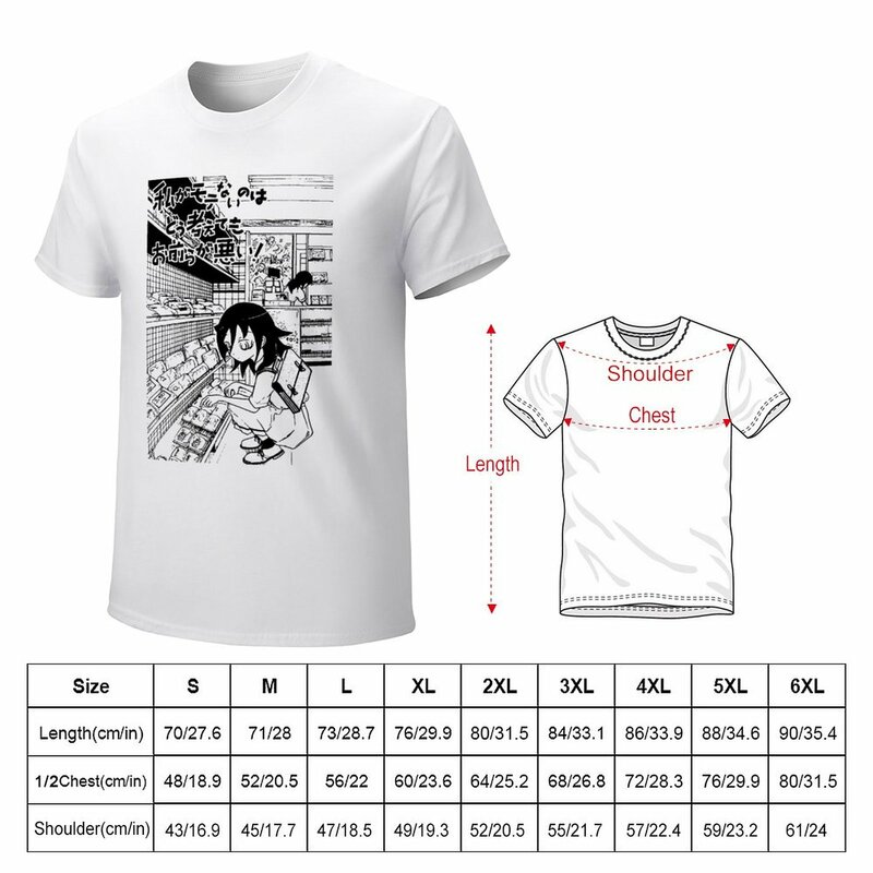 Watamote Tomoko Kuroki дизайнерская футболка тяжелые блузки заготовки мужская одежда