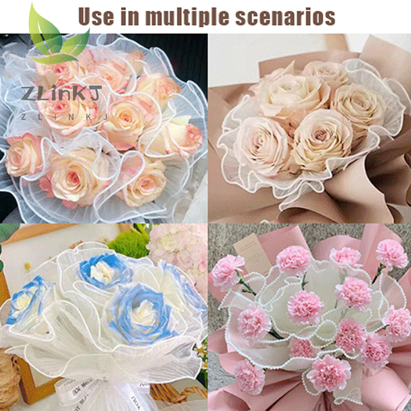 28cmx1M Flower Wrapping Paper Wave Yarn Florist Bouquet Packaging Lace Mesh Florist Bouquet Gift Packaging Supplies