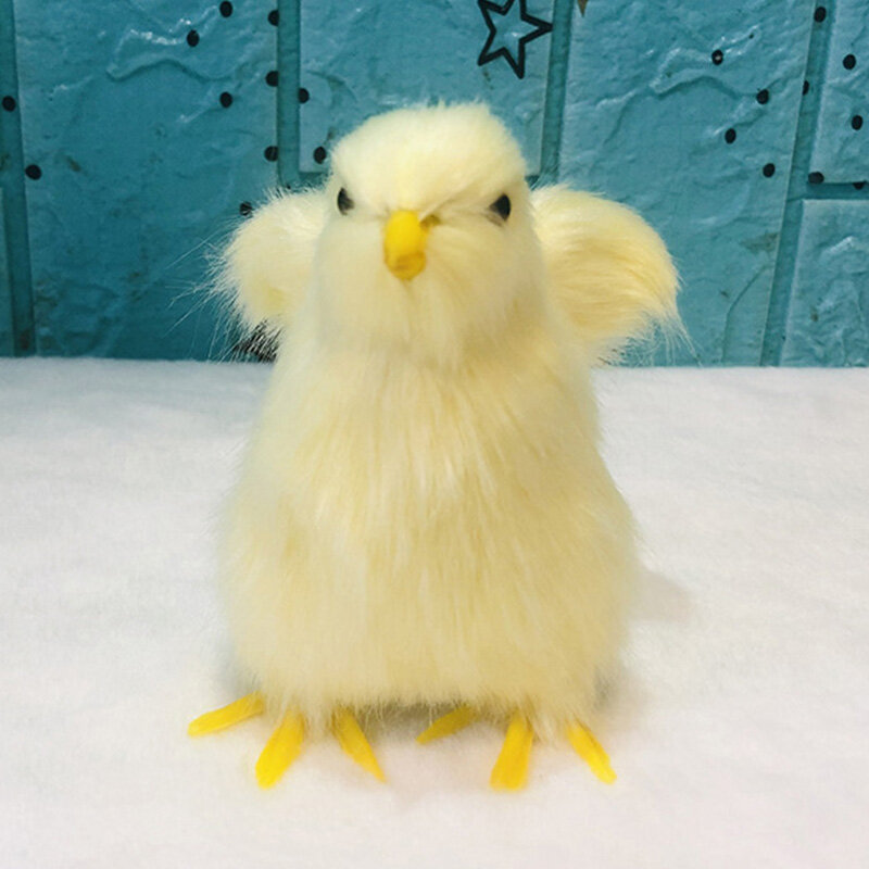Realistyczne Furry lalka zwierzę symulacja laska miękki pluszowy zabawki dzieci poznanie kurczaka Model dźwięk kurczaka prezent na wielkanoc dzieci zabawki