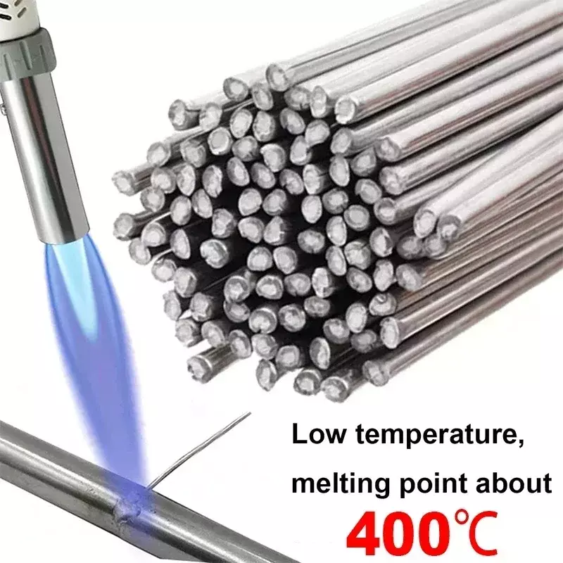 100/10 pz a bassa temperatura facile fusione alluminio universale argento bacchetta di saldatura anima vergella saldatura non c' è bisogno di saldatura polvere barra di saldatura