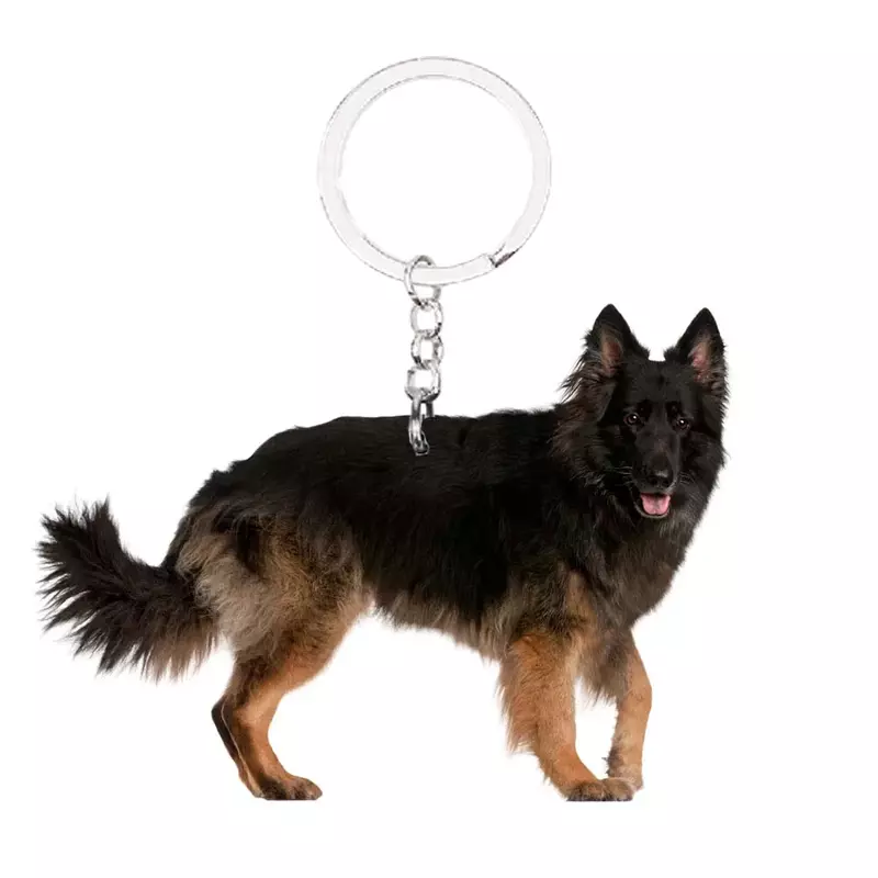 Cão pastor alemão chaveiro animal, chaveiro 2D cães, acessório de design perfeito para chaves do carro melhor presente para amigo, elegante, 2024