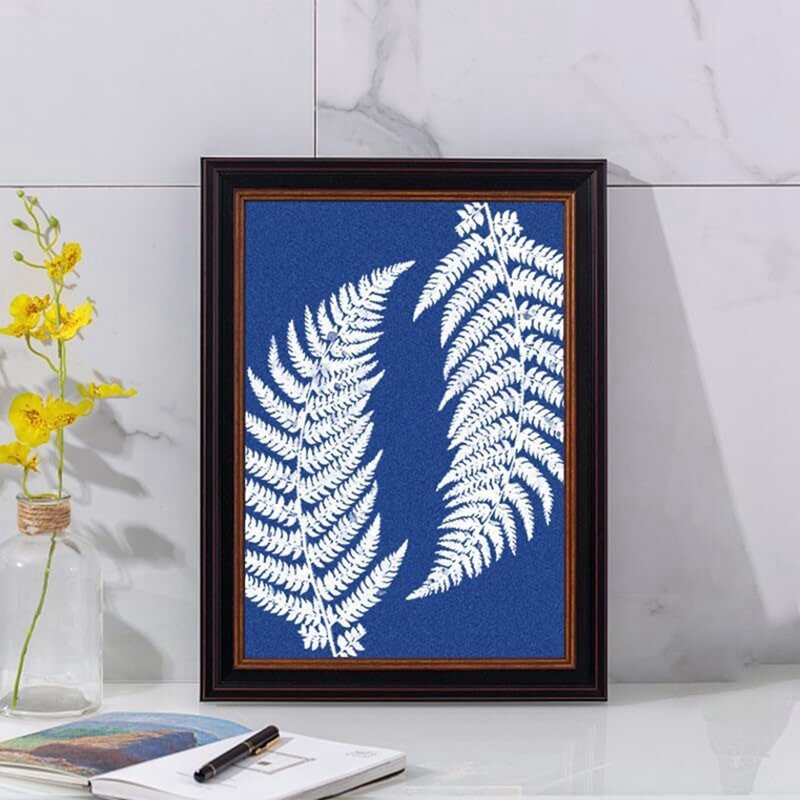 30 Sheets Natural Fiber Cyanotype Paper Sun Art Paper Kit, Solar Drawing Paper Nature Printing Paper For Kids Adults Arts Crafts