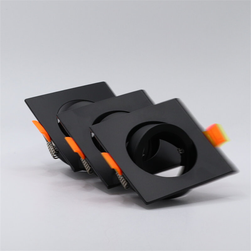 조절식 알루미늄 사각형 블랙 조명 기구, LED 스팟 다운라이트 하우징, GU10 MR16 GU5.3