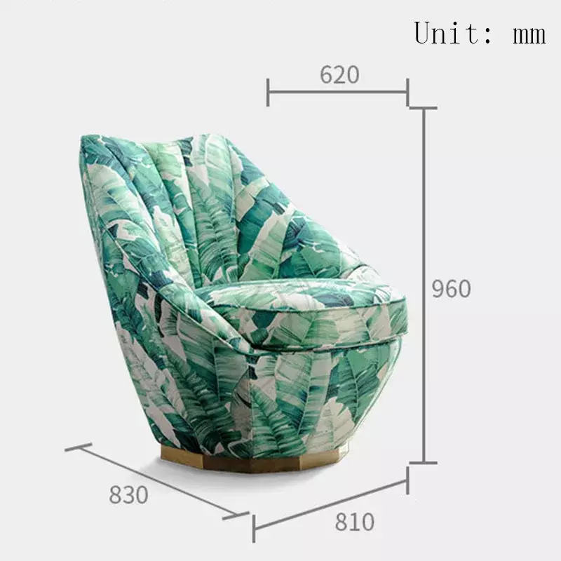 Modern Light Luxury Single Sofa Technology Fabric Designer Furniture Ins Personality Fabric Small Sofa