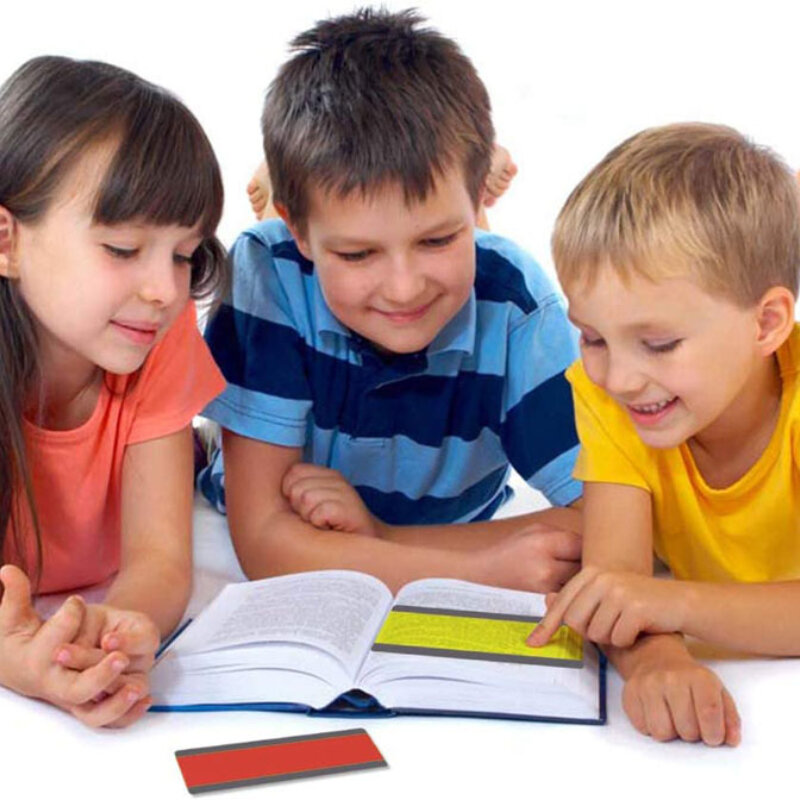 8pcs Ajuda com Dislexia para Escola Cristal Crianças Guiada Leitura Tiras Destaque Tiras Colorido Overlay Destaque Bookmarks