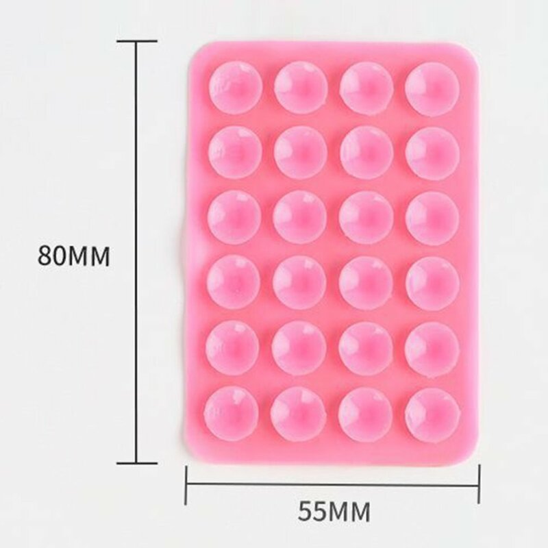 Suction Cup Wall Stand Mat Multifunctional Silicone Leather Square Phone Single-Sided Case Anti-Slip Holder Mount Suction