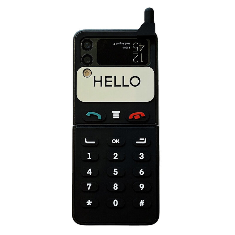 Чехол для телефона с 3D антенной Game Boy для Samsung Galaxy Z Flip 5, роскошный жесткий пластиковый чехол с силиконовой рамкой для Samsung Z Flip 3 4 5G