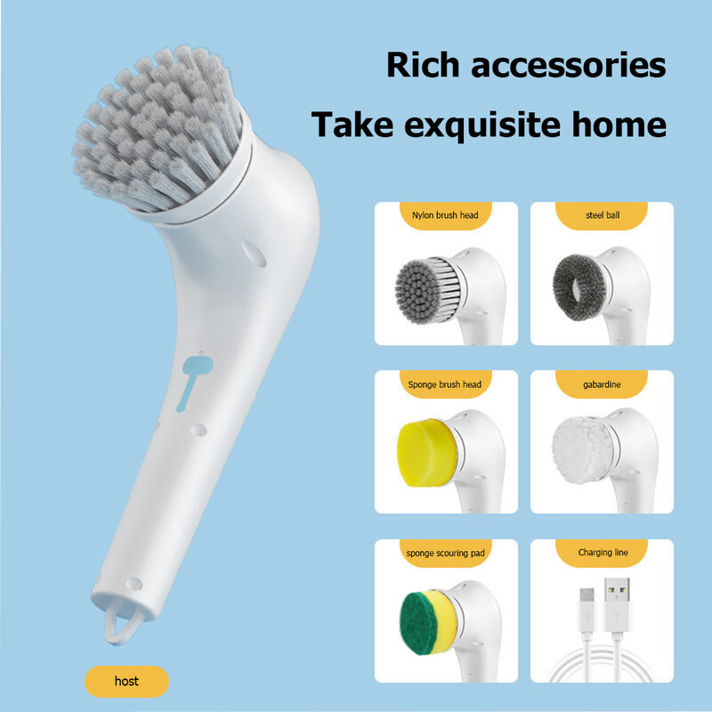 Electric Cleaning Brush  USD Rechargeable Cleaning Gadget Kitchen Electric Scrubber Electrical Brush Rotating Wireless Cleaner